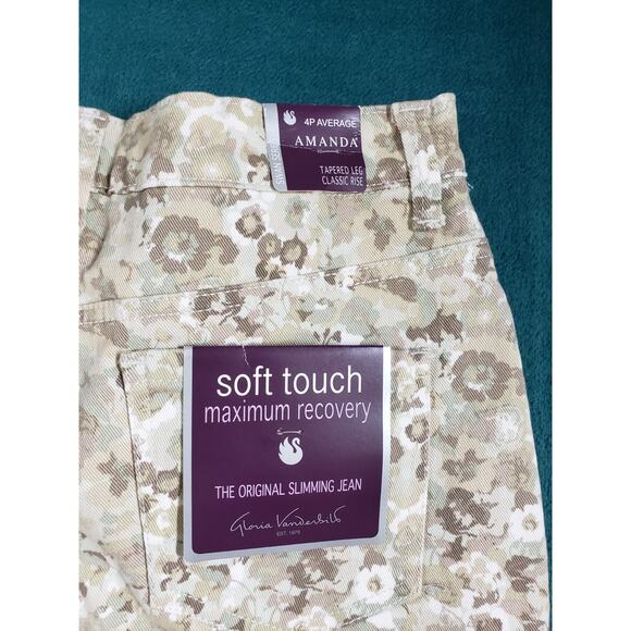 Gloria Vanderbilt Jeans Size 4 Petite Women Beige Stretch Mid Rise Straight NWT - Picture 15 of 16